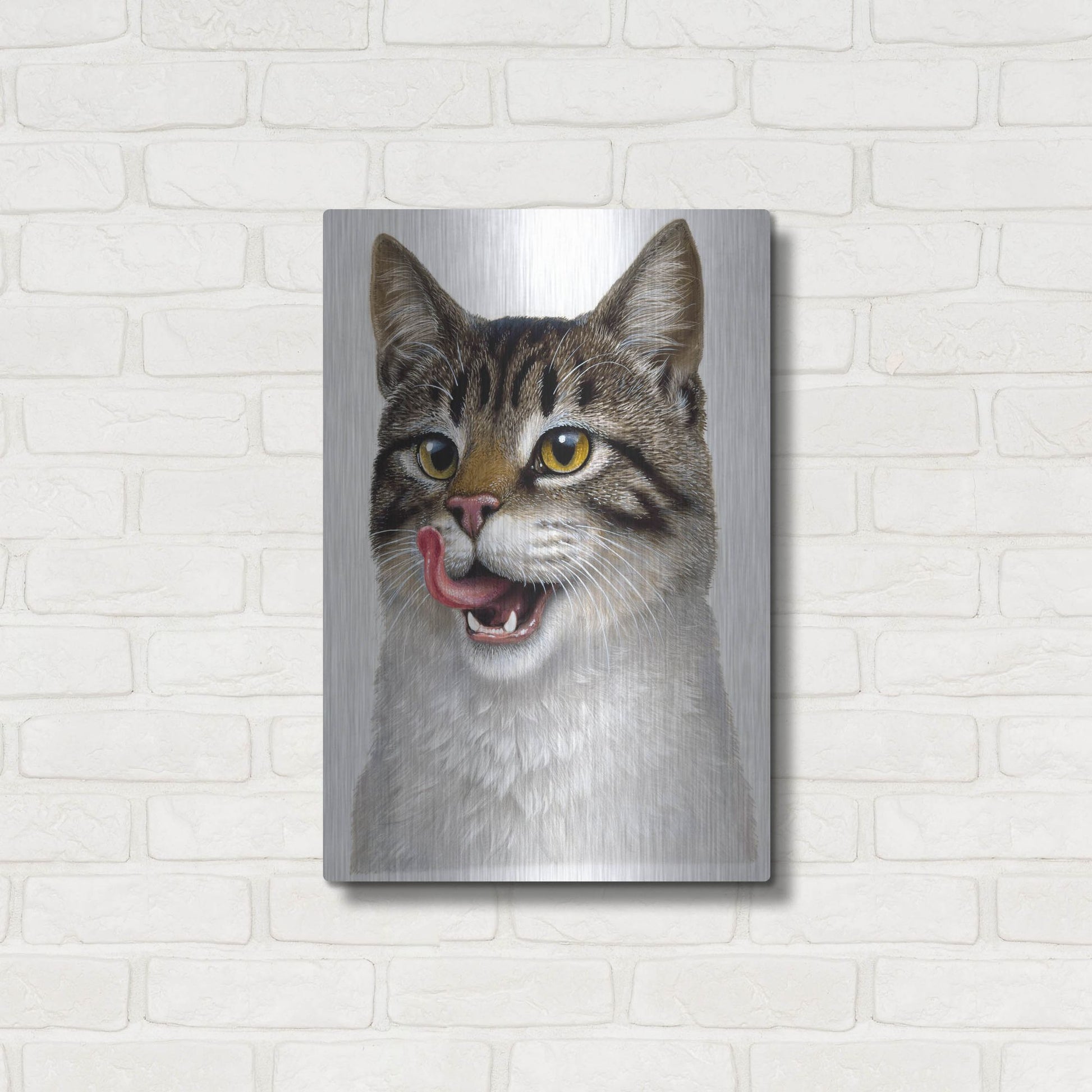 Luxe Metal Art 'Cat' by Harro Maass, Metal Wall Art,16x24