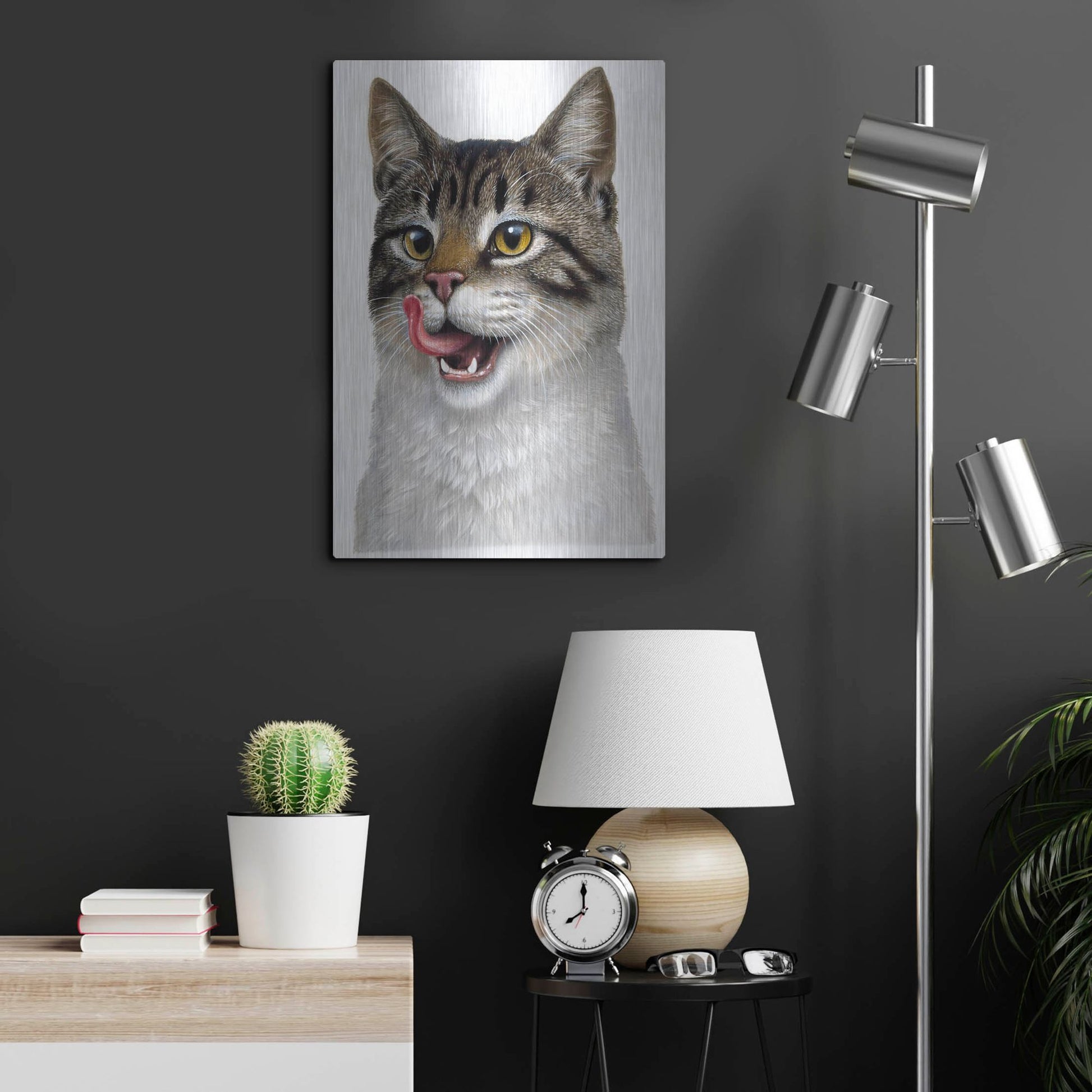 Luxe Metal Art 'Cat' by Harro Maass, Metal Wall Art,16x24