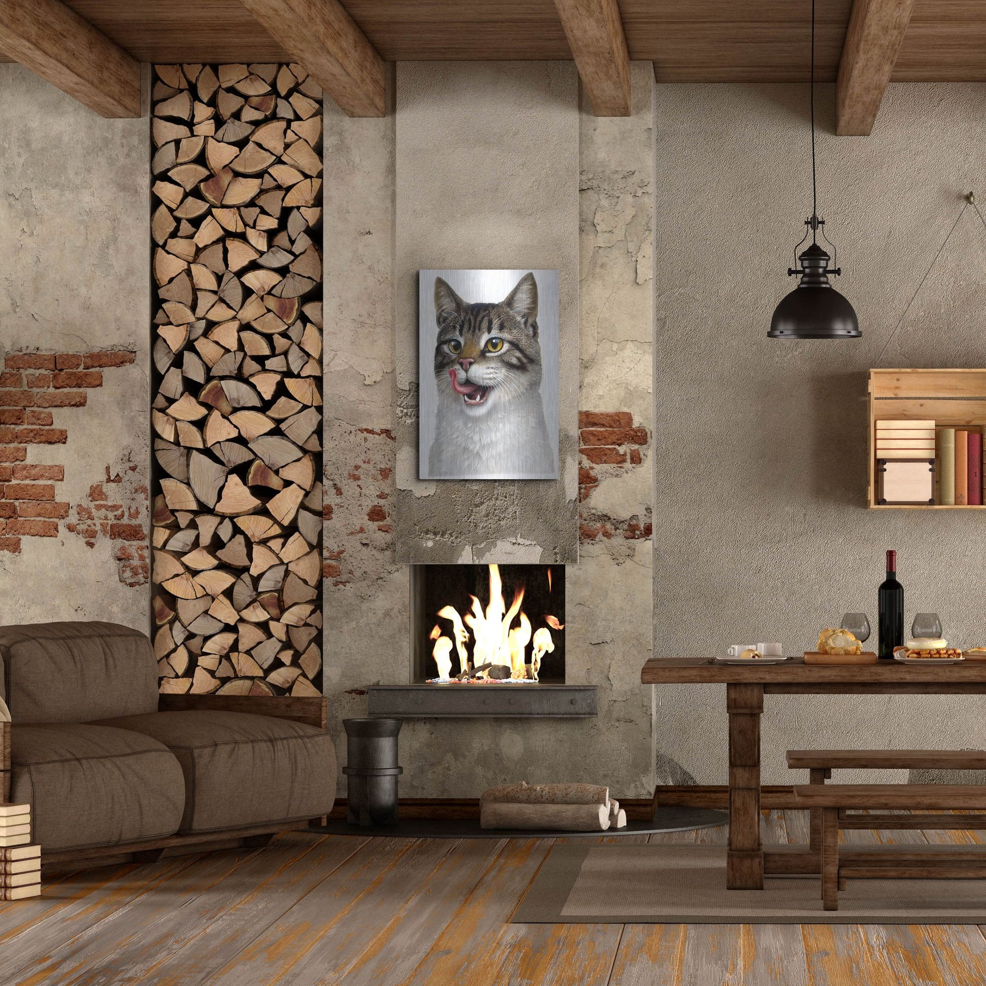 Luxe Metal Art 'Cat' by Harro Maass, Metal Wall Art,24x36