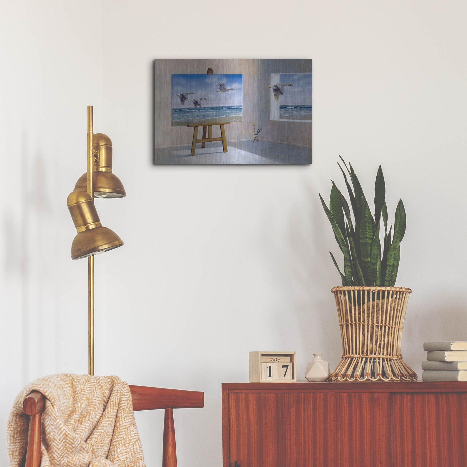 Luxe Metal Art 'Goose' by Harro Maass, Metal Wall Art,24x16