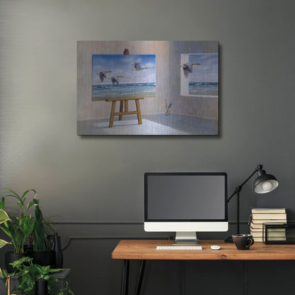 Luxe Metal Art 'Goose' by Harro Maass, Metal Wall Art,36x24