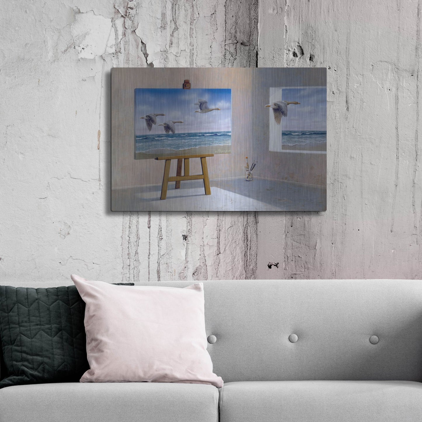 Luxe Metal Art 'Goose' by Harro Maass, Metal Wall Art,36x24