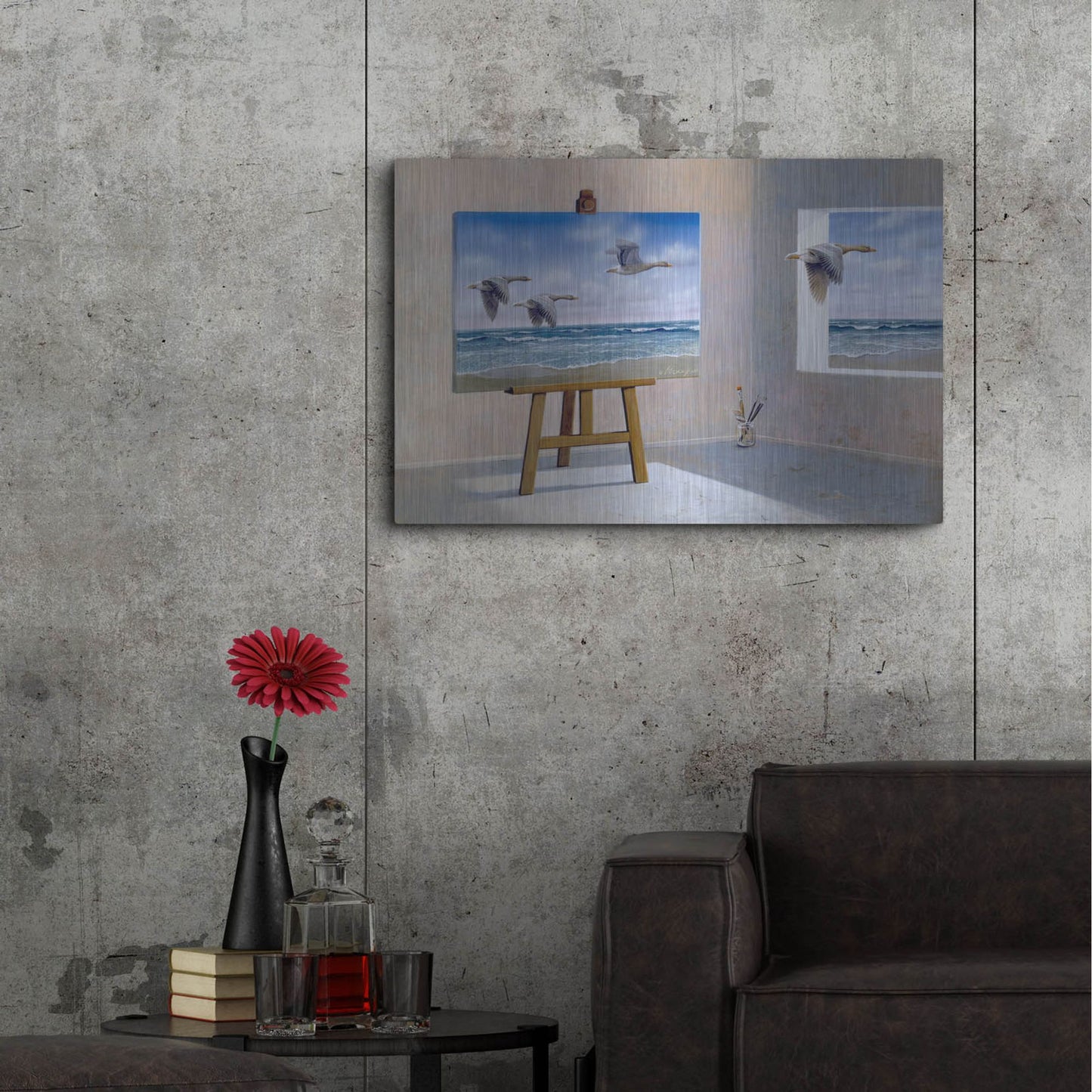 Luxe Metal Art 'Goose' by Harro Maass, Metal Wall Art,36x24