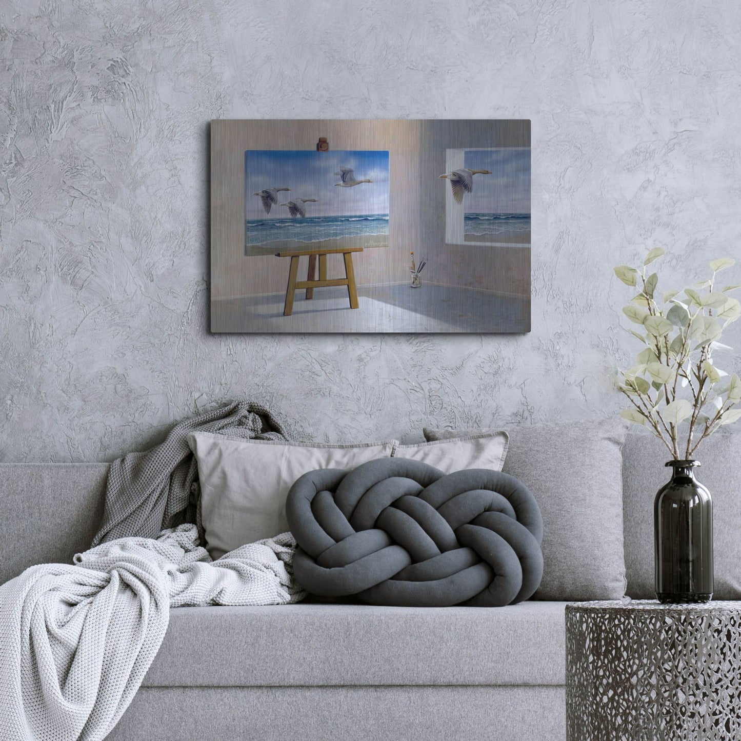 Luxe Metal Art 'Goose' by Harro Maass, Metal Wall Art,36x24