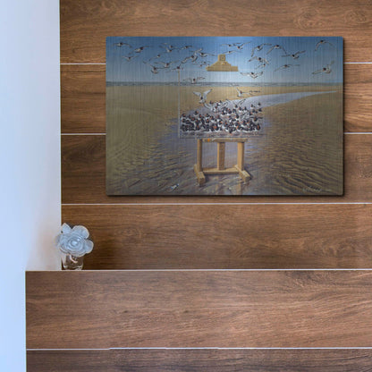 Luxe Metal Art 'Oyster Catchers' by Harro Maass, Metal Wall Art,16x12