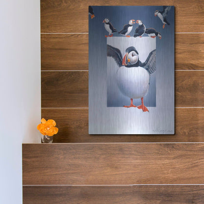 Luxe Metal Art 'Puffins' by Harro Maass, Metal Wall Art,12x16