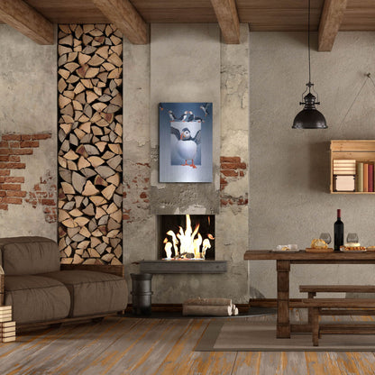 Luxe Metal Art 'Puffins' by Harro Maass, Metal Wall Art,24x36