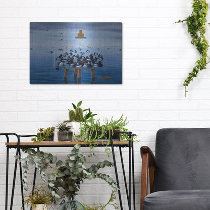 Luxe Metal Art 'Tufted Ducks' by Harro Maass, Metal Wall Art,16x12