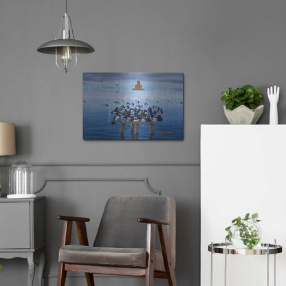 Luxe Metal Art 'Tufted Ducks' by Harro Maass, Metal Wall Art,24x16