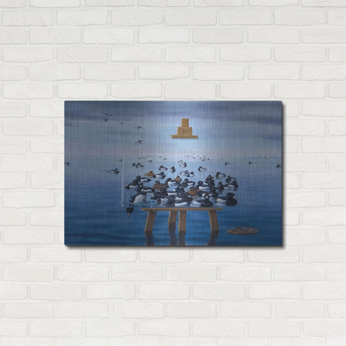 Luxe Metal Art 'Tufted Ducks' by Harro Maass, Metal Wall Art,36x24