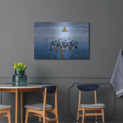 Luxe Metal Art 'Tufted Ducks' by Harro Maass, Metal Wall Art,36x24