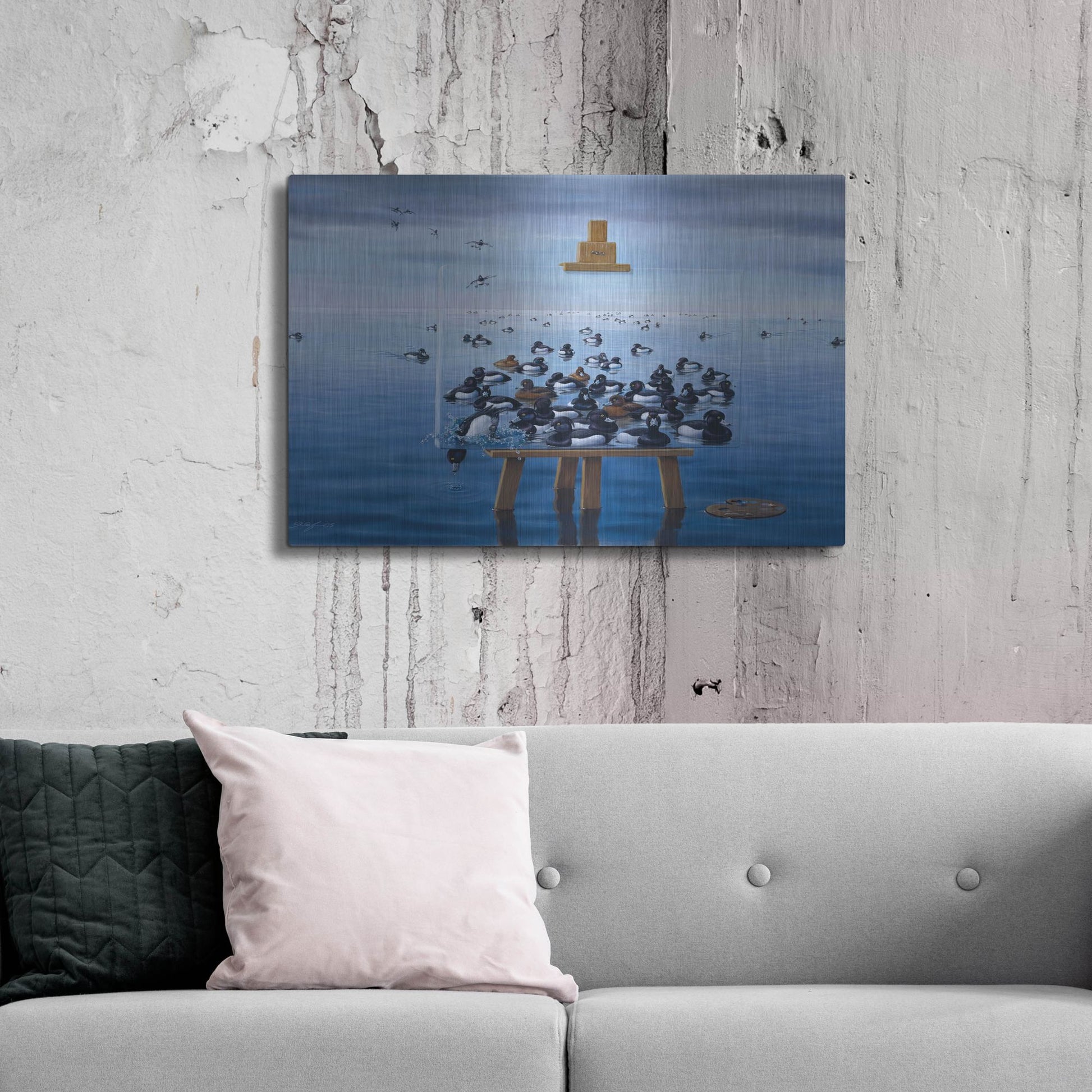 Luxe Metal Art 'Tufted Ducks' by Harro Maass, Metal Wall Art,36x24