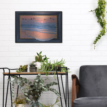 Luxe Metal Art 'Sundown With Swans' by Harro Maass, Metal Wall Art,16x12