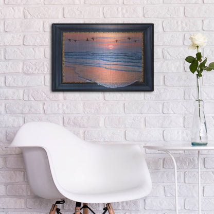 Luxe Metal Art 'Sundown With Swans' by Harro Maass, Metal Wall Art,24x16