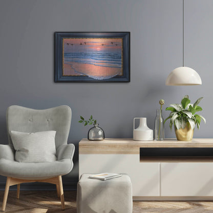 Luxe Metal Art 'Sundown With Swans' by Harro Maass, Metal Wall Art,24x16