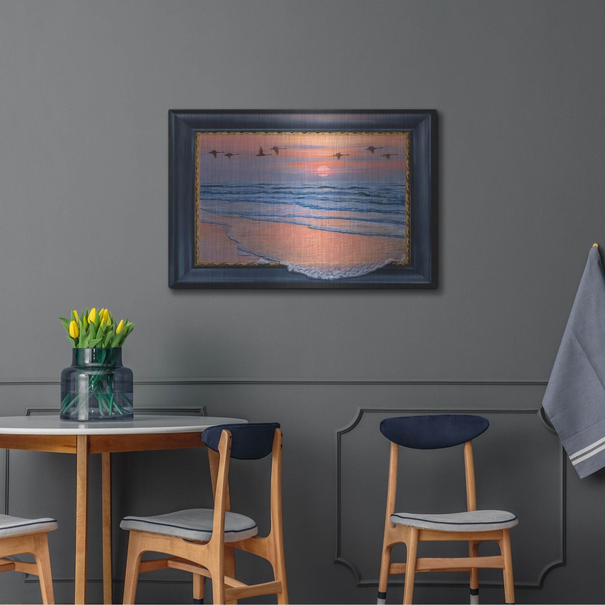 Luxe Metal Art 'Sundown With Swans' by Harro Maass, Metal Wall Art,36x24