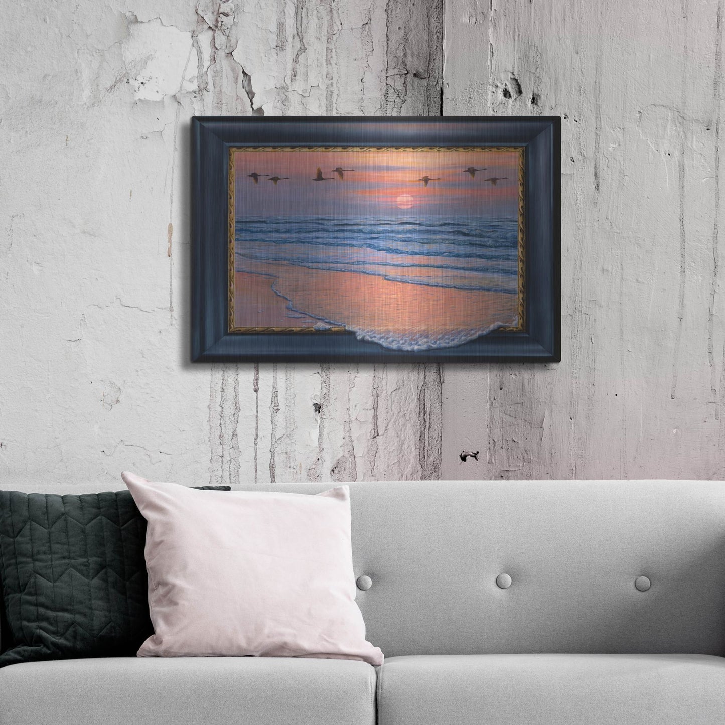 Luxe Metal Art 'Sundown With Swans' by Harro Maass, Metal Wall Art,36x24