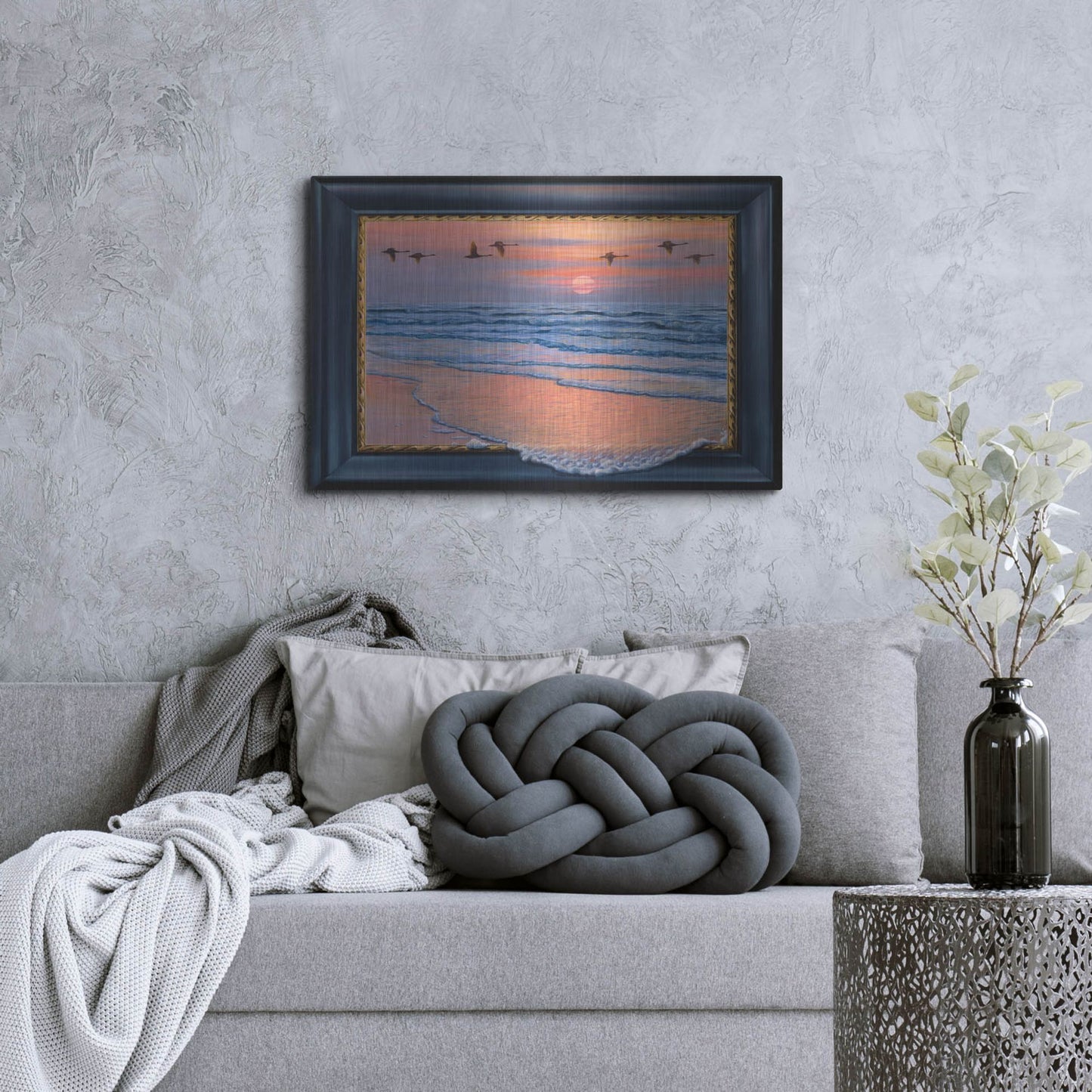 Luxe Metal Art 'Sundown With Swans' by Harro Maass, Metal Wall Art,36x24