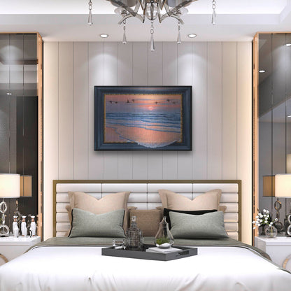 Luxe Metal Art 'Sundown With Swans' by Harro Maass, Metal Wall Art,36x24