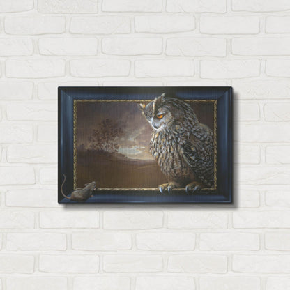 Luxe Metal Art 'Eagle Owl And Mouse' by Harro Maass, Metal Wall Art,24x16