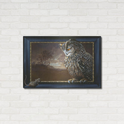Luxe Metal Art 'Eagle Owl And Mouse' by Harro Maass, Metal Wall Art,36x24