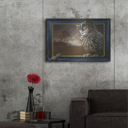 Luxe Metal Art 'Eagle Owl And Mouse' by Harro Maass, Metal Wall Art,36x24