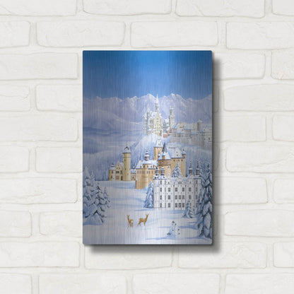 Luxe Metal Art 'German Castles In Winter' by Harro Maass, Metal Wall Art,12x16