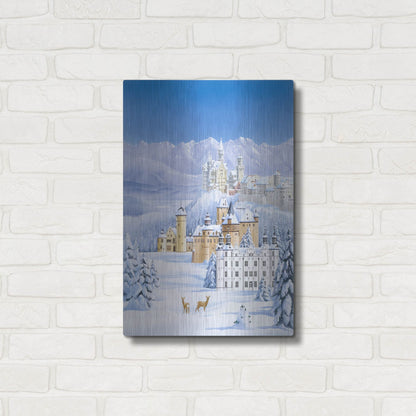 Luxe Metal Art 'German Castles In Winter' by Harro Maass, Metal Wall Art,16x24