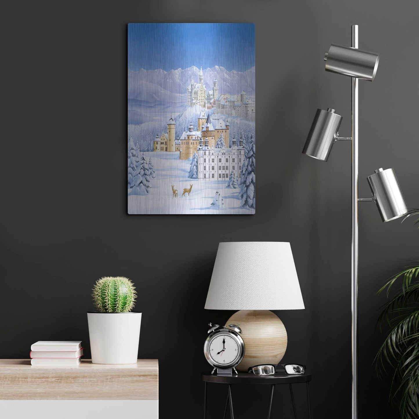 Luxe Metal Art 'German Castles In Winter' by Harro Maass, Metal Wall Art,16x24
