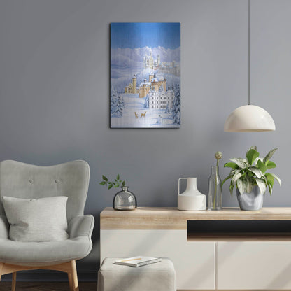 Luxe Metal Art 'German Castles In Winter' by Harro Maass, Metal Wall Art,16x24