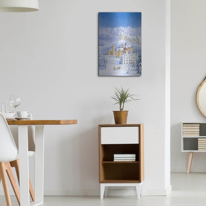 Luxe Metal Art 'German Castles In Winter' by Harro Maass, Metal Wall Art,16x24