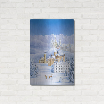 Luxe Metal Art 'German Castles In Winter' by Harro Maass, Metal Wall Art,24x36