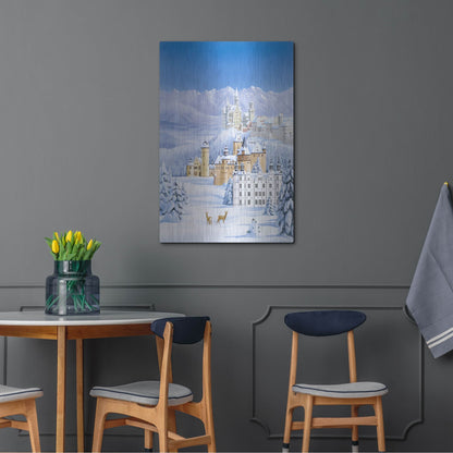 Luxe Metal Art 'German Castles In Winter' by Harro Maass, Metal Wall Art,24x36