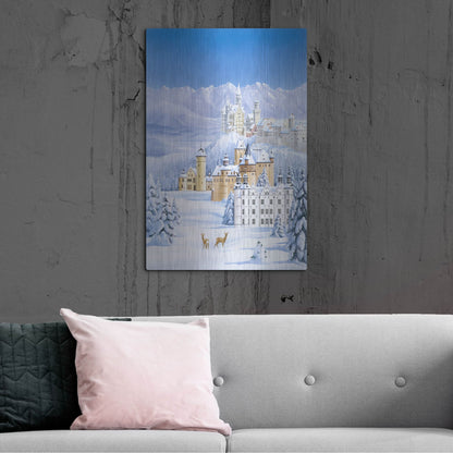 Luxe Metal Art 'German Castles In Winter' by Harro Maass, Metal Wall Art,24x36