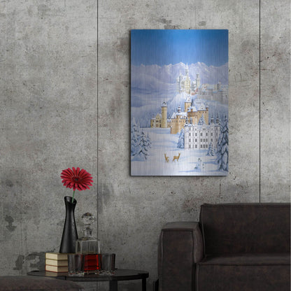 Luxe Metal Art 'German Castles In Winter' by Harro Maass, Metal Wall Art,24x36