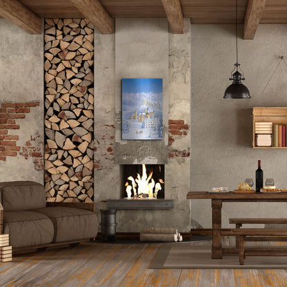 Luxe Metal Art 'German Castles In Winter' by Harro Maass, Metal Wall Art,24x36