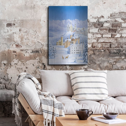 Luxe Metal Art 'German Castles In Winter' by Harro Maass, Metal Wall Art,24x36