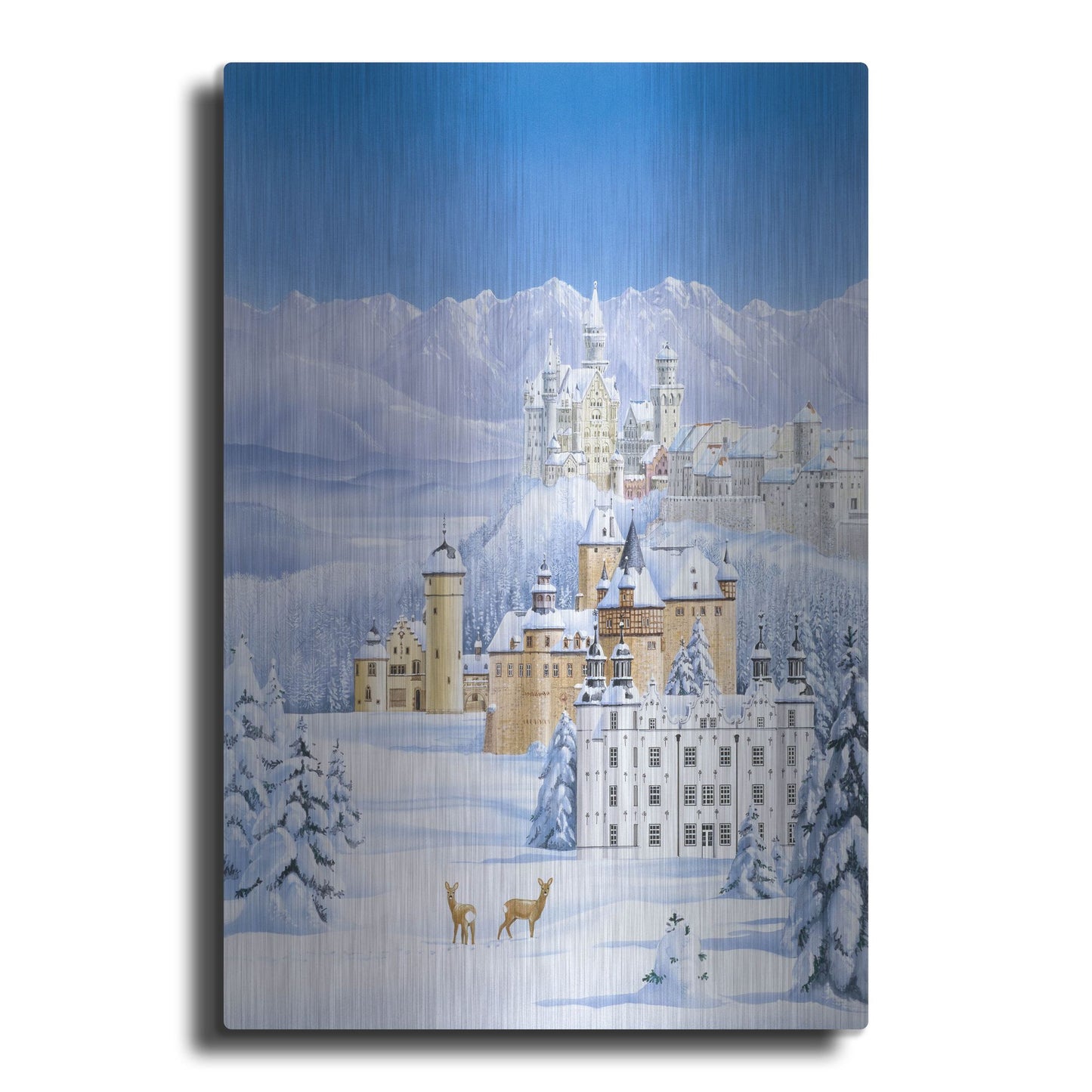 Luxe Metal Art 'German Castles In Winter' by Harro Maass, Metal Wall Art
