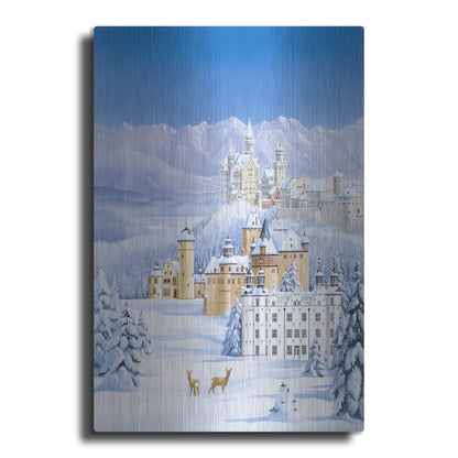 Luxe Metal Art 'German Castles In Winter' by Harro Maass, Metal Wall Art