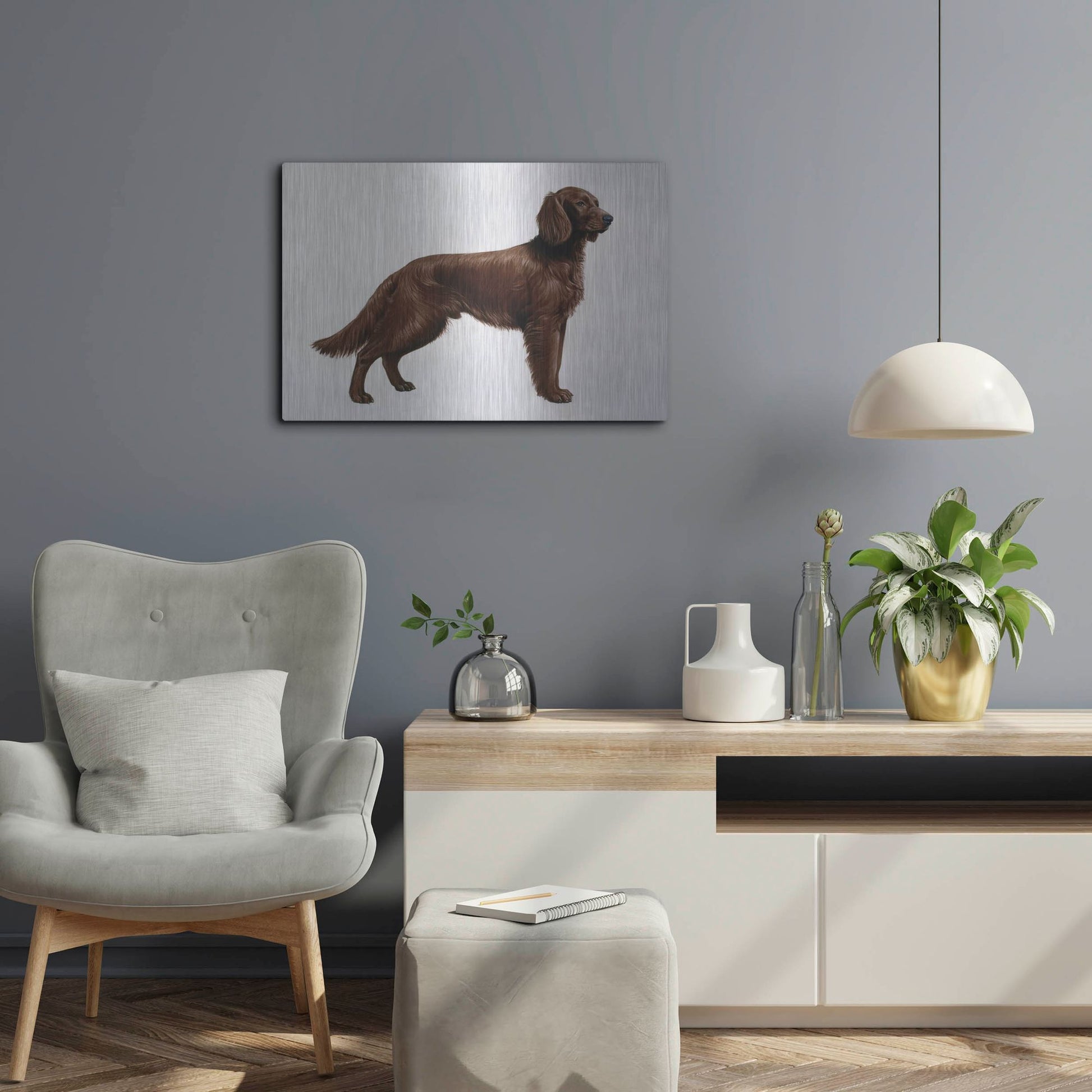 Luxe Metal Art 'Irish Setters' by Harro Maass, Metal Wall Art,24x16
