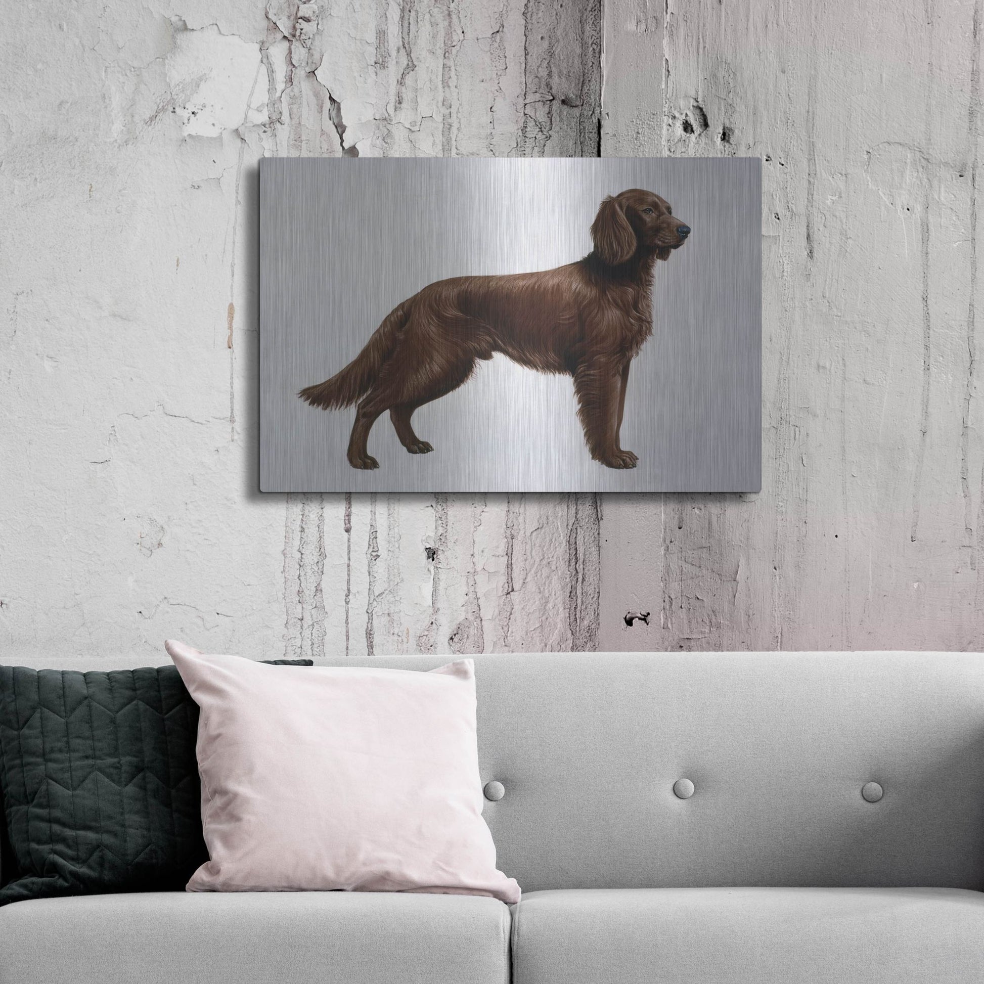 Luxe Metal Art 'Irish Setters' by Harro Maass, Metal Wall Art,36x24