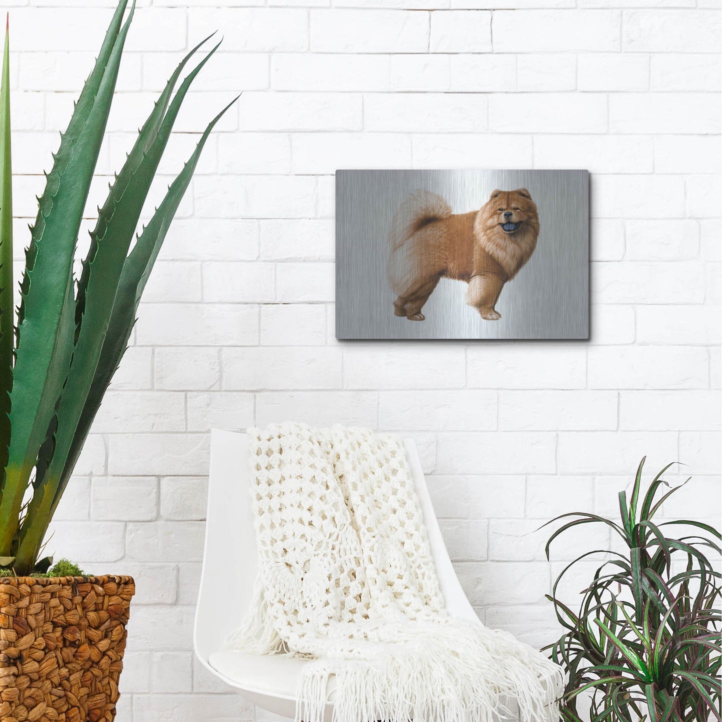 Luxe Metal Art 'Chow Chow' by Harro Maass, Metal Wall Art,16x12