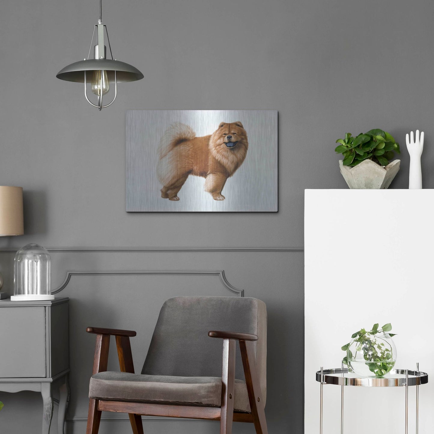 Luxe Metal Art 'Chow Chow' by Harro Maass, Metal Wall Art,24x16