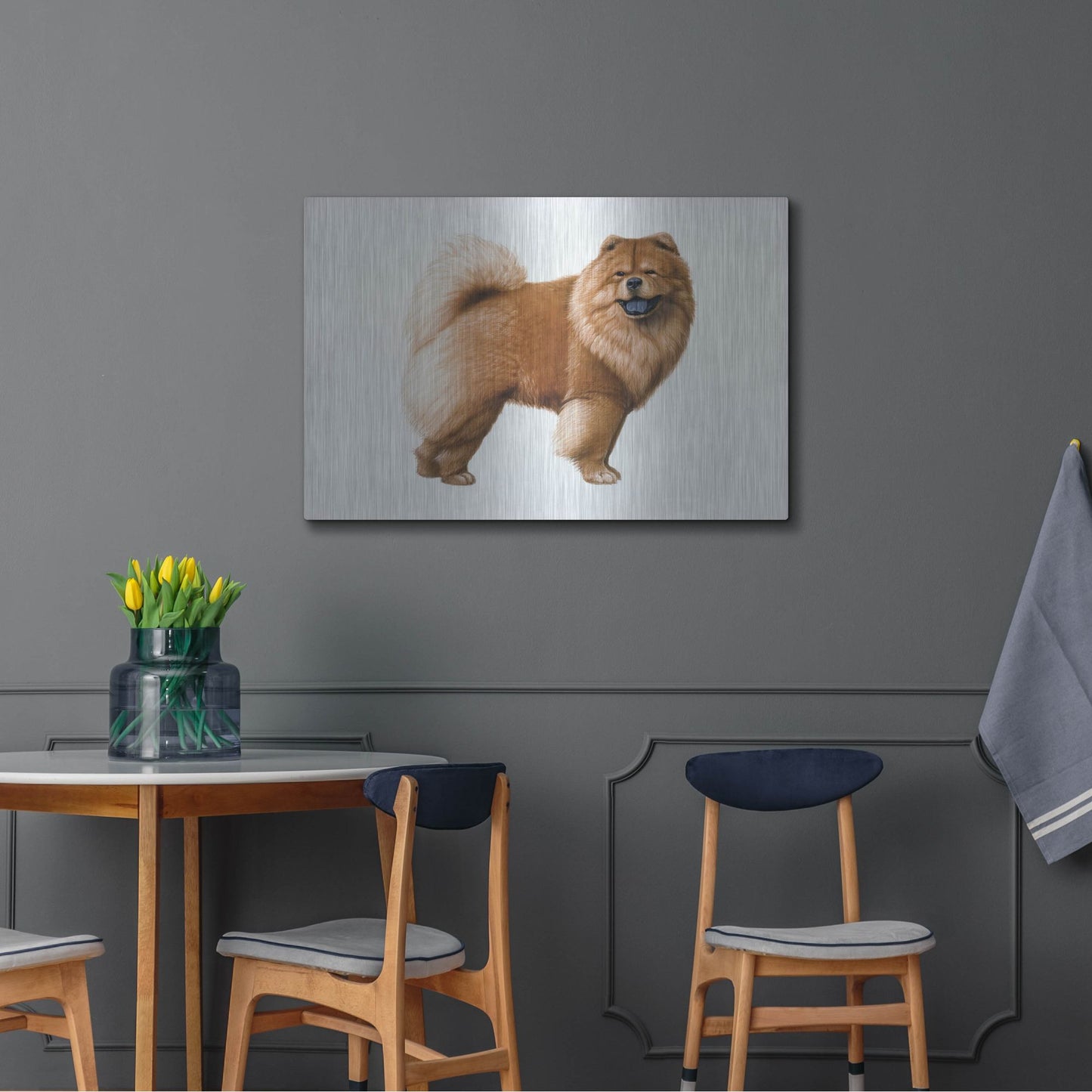 Luxe Metal Art 'Chow Chow' by Harro Maass, Metal Wall Art,36x24