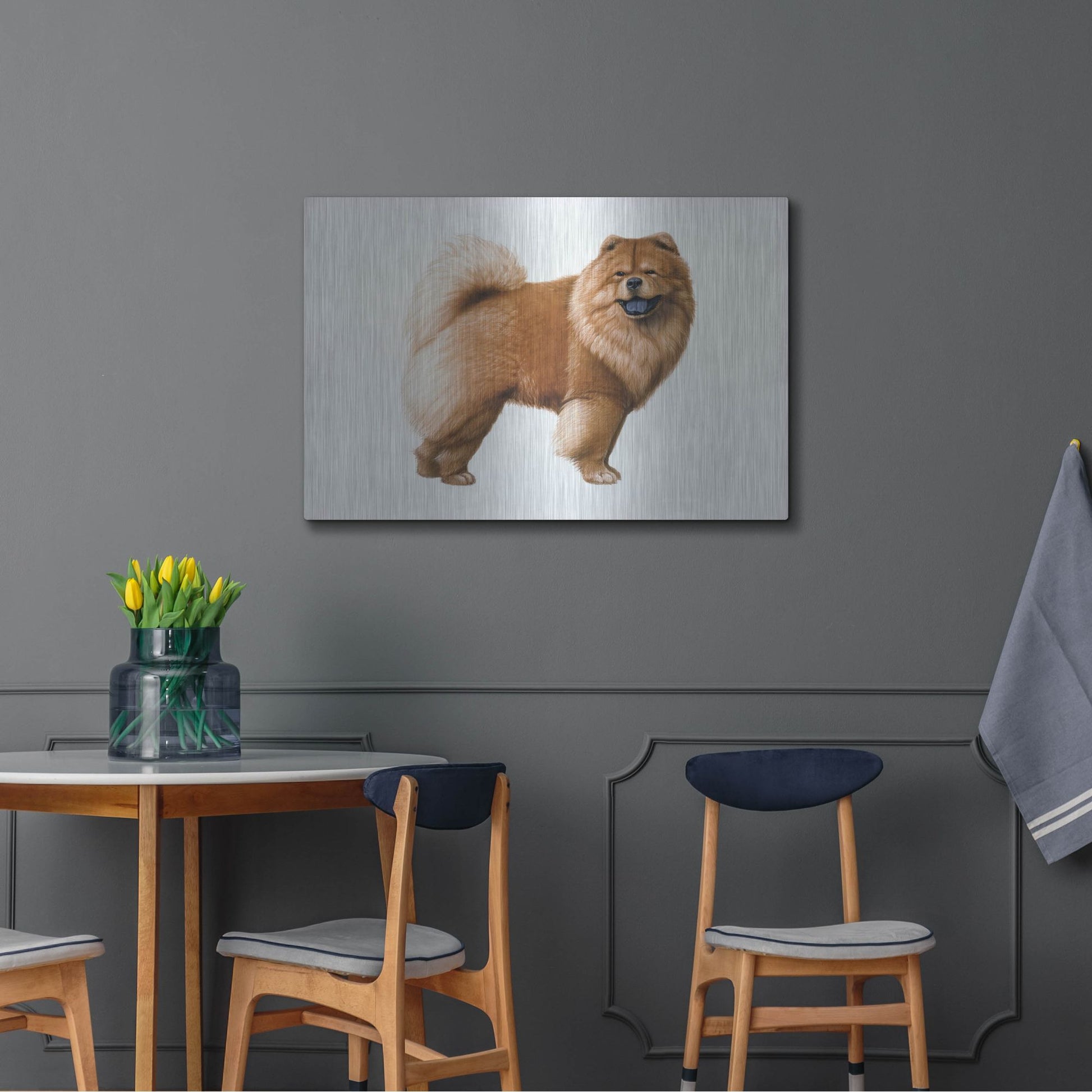 Luxe Metal Art 'Chow Chow' by Harro Maass, Metal Wall Art,36x24