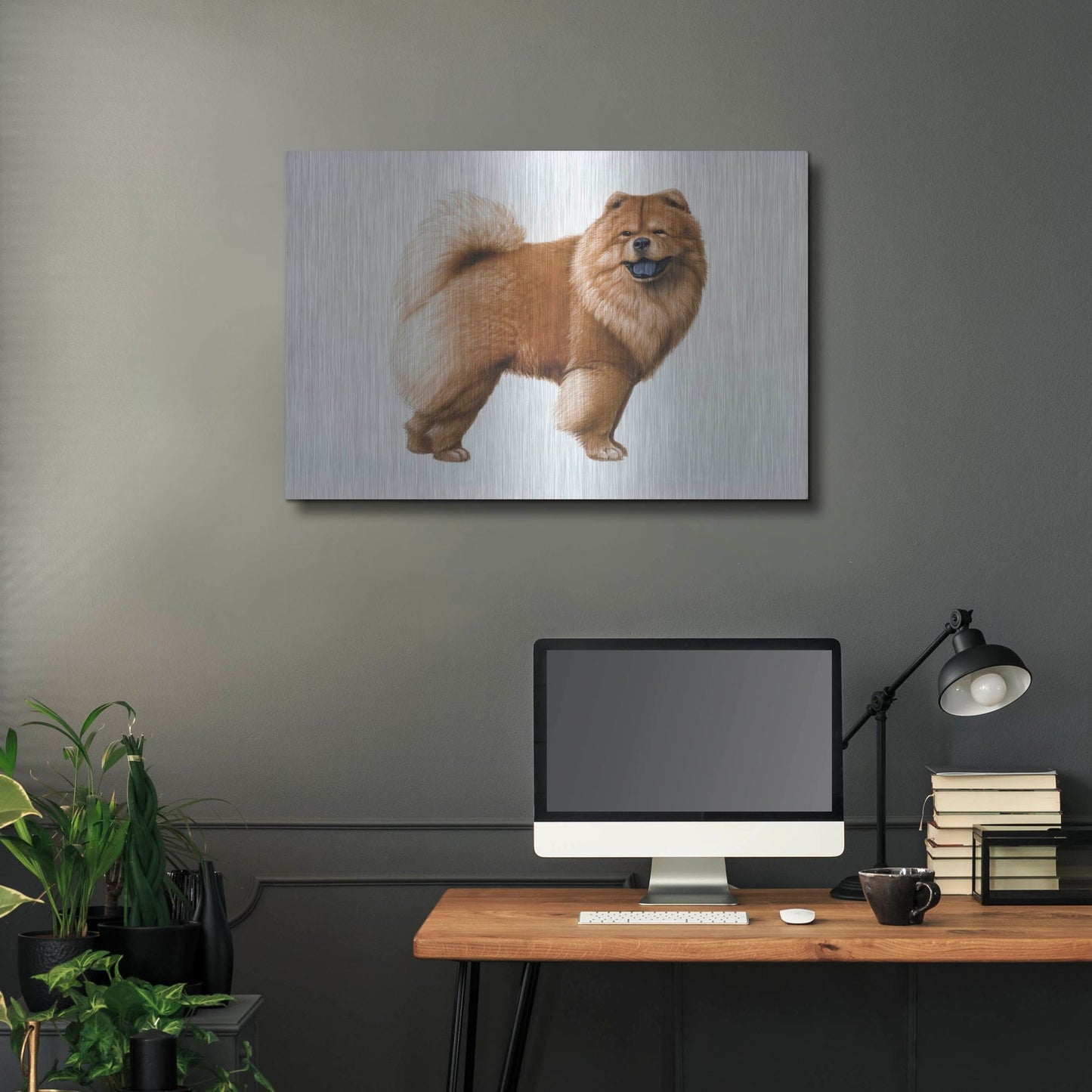 Luxe Metal Art 'Chow Chow' by Harro Maass, Metal Wall Art,36x24