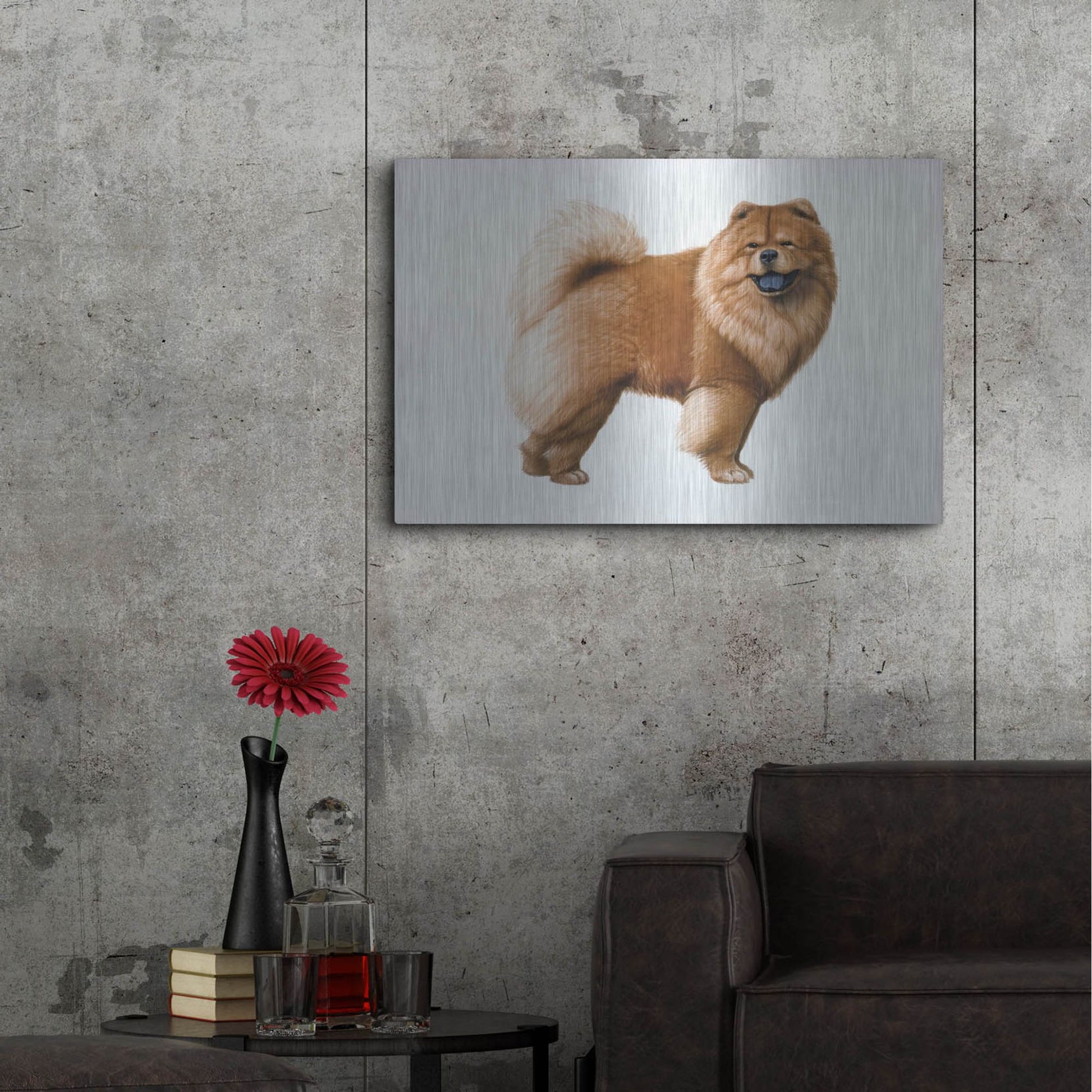 Luxe Metal Art 'Chow Chow' by Harro Maass, Metal Wall Art,36x24