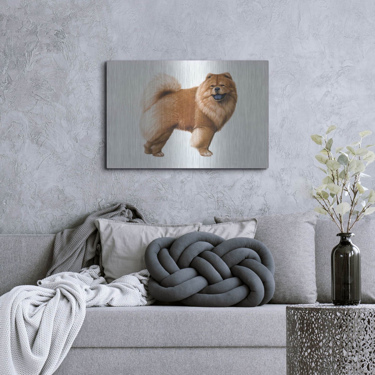 Luxe Metal Art 'Chow Chow' by Harro Maass, Metal Wall Art,36x24