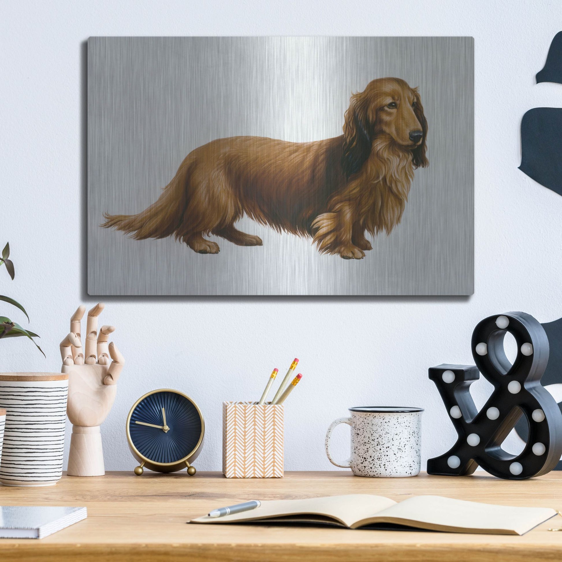 Luxe Metal Art 'Dachsund' by Harro Maass, Metal Wall Art,16x12