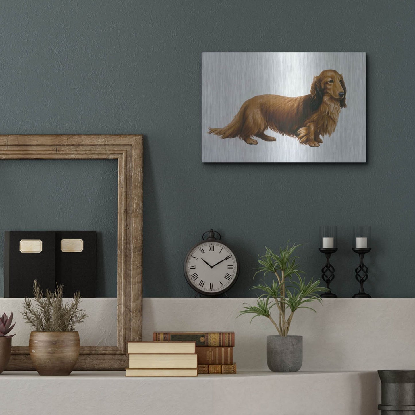 Luxe Metal Art 'Dachsund' by Harro Maass, Metal Wall Art,16x12